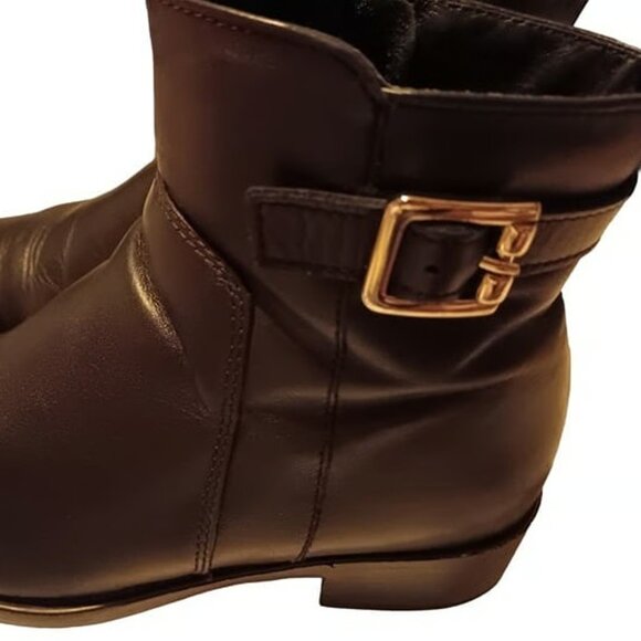 Womens Black Leather Boots By C La Canadienne Shai Leather Booties Size 8 - Picture 4 of 4